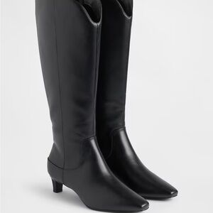 Kitten heel Pointy knee high boots, the Gap